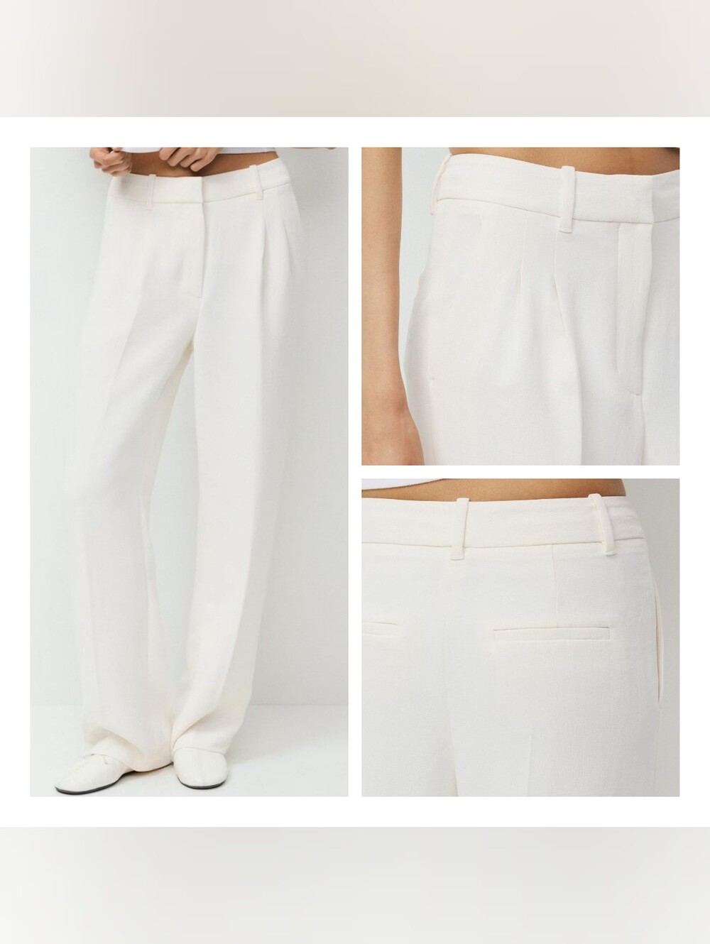 Wilfred Cream High-Waisted Wide-Leg Pants